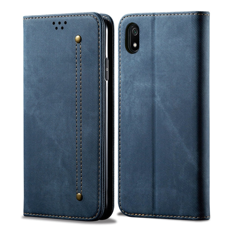 For Xiaomi Redmi 7A Denim Texture Casual Style Horizontal Flip Leather Case with Holder & Card Slots & Wallet