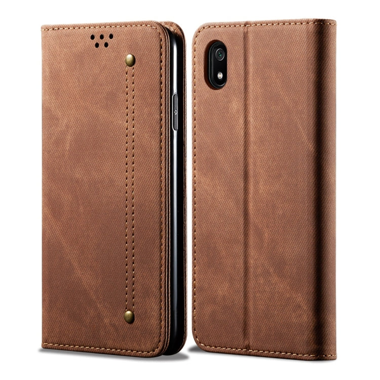 For Xiaomi Redmi 7A Denim Texture Casual Style Horizontal Flip Leather Case with Holder & Card Slots & Wallet
