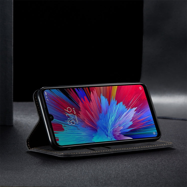 For Xiaomi Redmi Note 7 / 7 Pro Denim Texture Casual Style Horizontal Flip Leather Case with Holder & Card Slots & Wallet