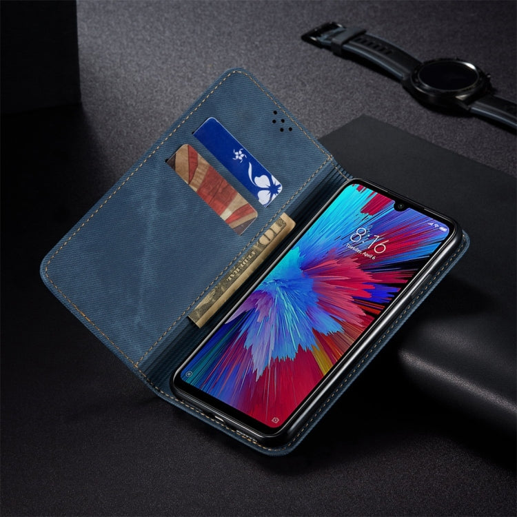 For Xiaomi Redmi Note 7 / 7 Pro Denim Texture Casual Style Horizontal Flip Leather Case with Holder & Card Slots & Wallet