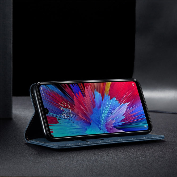 For Xiaomi Redmi Note 7 / 7 Pro Denim Texture Casual Style Horizontal Flip Leather Case with Holder & Card Slots & Wallet