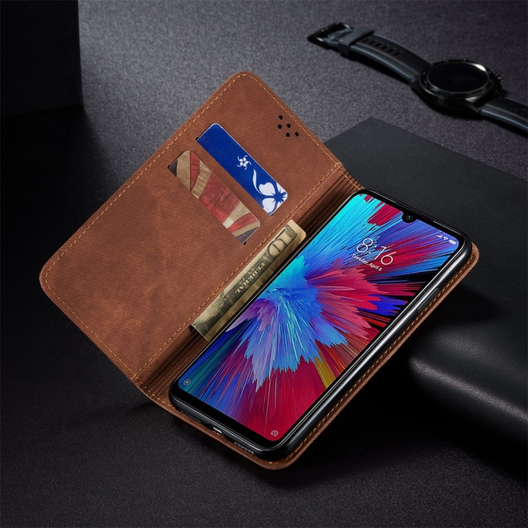 For Xiaomi Redmi Note 7 / 7 Pro Denim Texture Casual Style Horizontal Flip Leather Case with Holder & Card Slots & Wallet