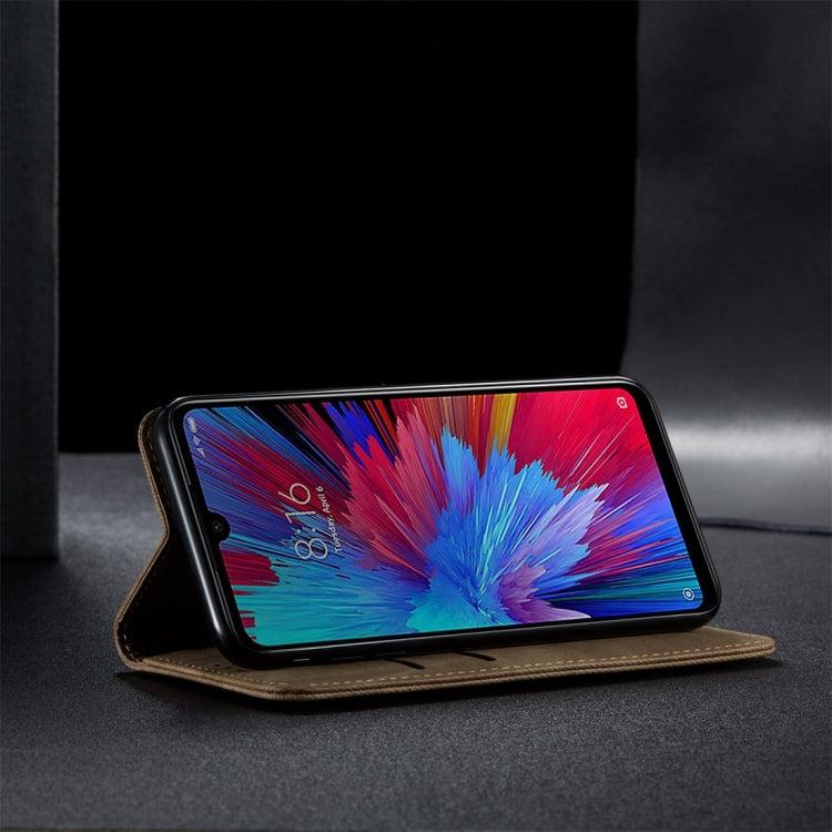 For Xiaomi Redmi Note 7 / 7 Pro Denim Texture Casual Style Horizontal Flip Leather Case with Holder & Card Slots & Wallet