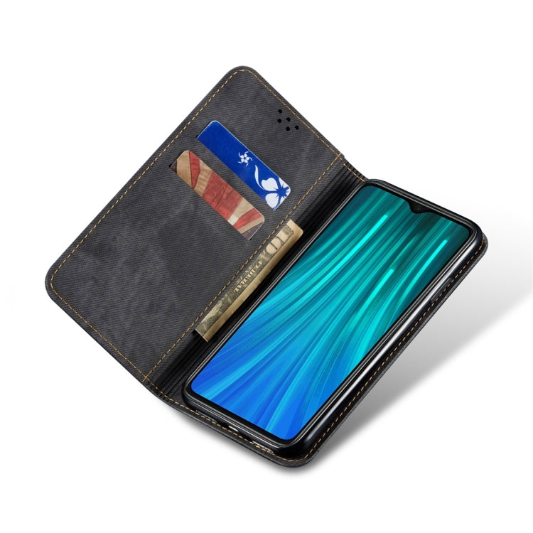 For Xiaomi Redmi Note 8 Pro Denim Texture Casual Style Horizontal Flip Leather Case with Holder & Card Slots & Wallet