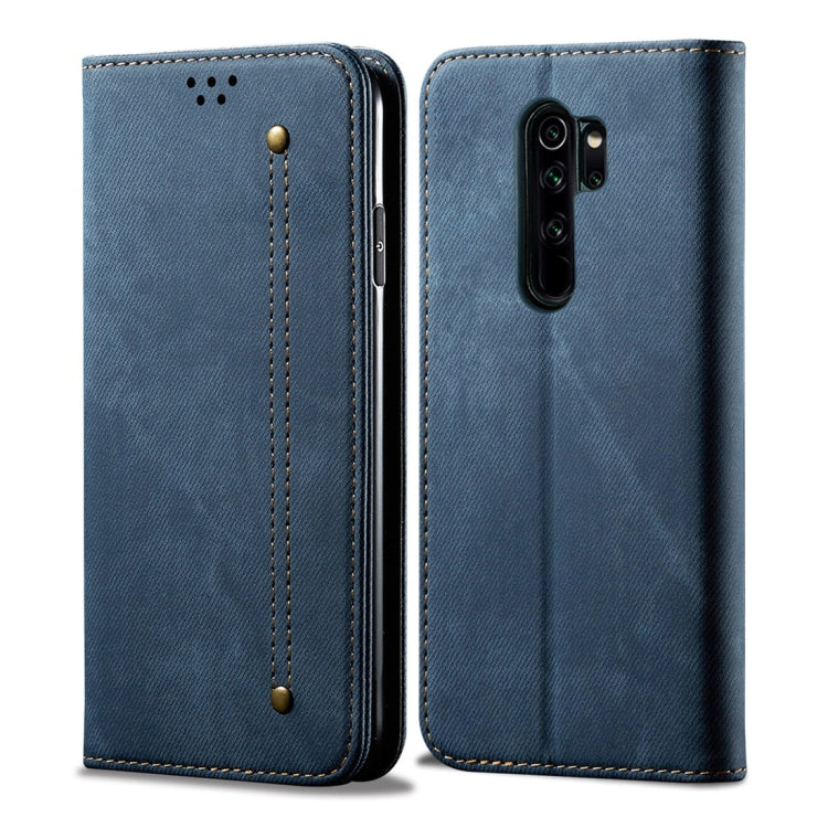 For Xiaomi Redmi Note 8 Pro Denim Texture Casual Style Horizontal Flip Leather Case with Holder & Card Slots & Wallet