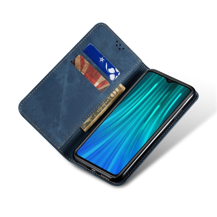 For Xiaomi Redmi Note 8 Pro Denim Texture Casual Style Horizontal Flip Leather Case with Holder & Card Slots & Wallet