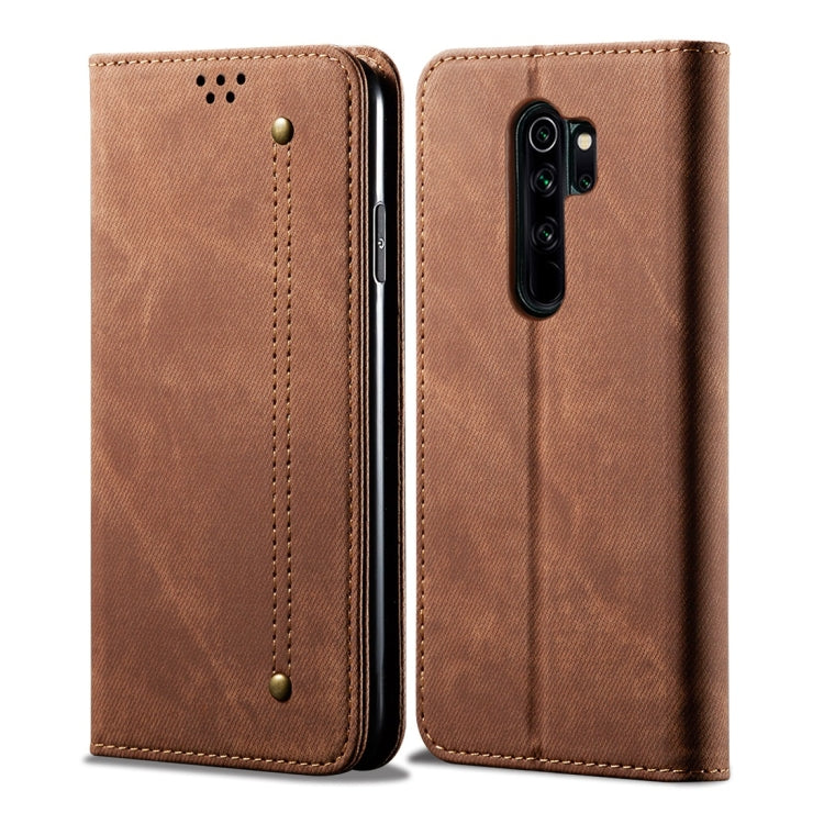 For Xiaomi Redmi Note 8 Pro Denim Texture Casual Style Horizontal Flip Leather Case with Holder & Card Slots & Wallet
