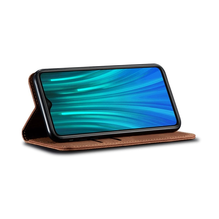 For Xiaomi Redmi Note 8 Pro Denim Texture Casual Style Horizontal Flip Leather Case with Holder & Card Slots & Wallet