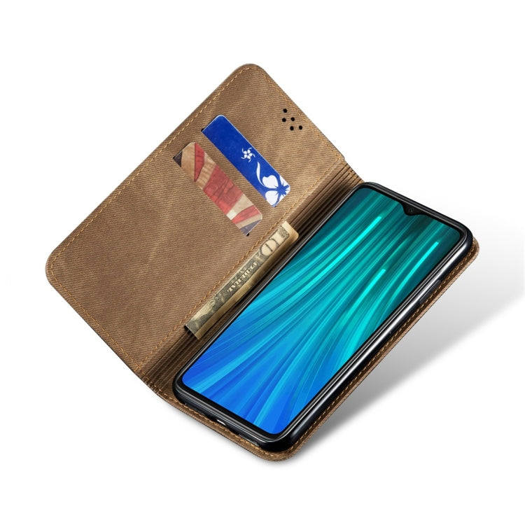 For Xiaomi Redmi Note 8 Pro Denim Texture Casual Style Horizontal Flip Leather Case with Holder & Card Slots & Wallet