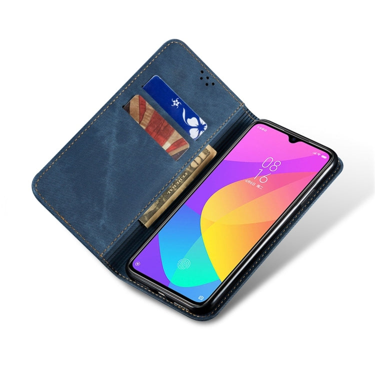 For Xiaomi Mi CC9 / Mi 9 Lite Denim Texture Casual Style Horizontal Flip Leather Case with Holder & Card Slots & Wallet