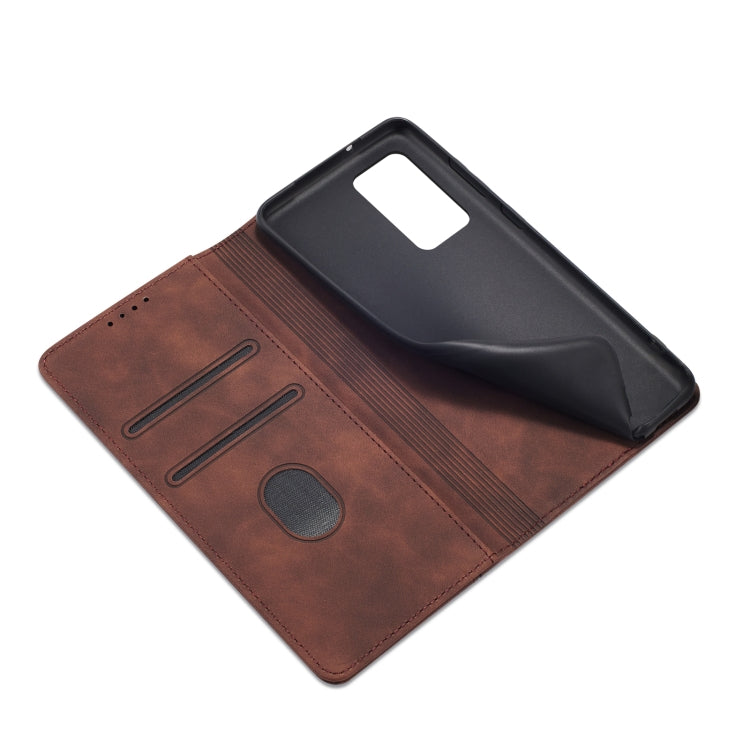 For Xiaomi Redmi Note 10 4G Skin-feel Calfskin Texture Magnetic Dual-Fold Horizontal Flip Leather Case with Holder & Card Slots & Wallet