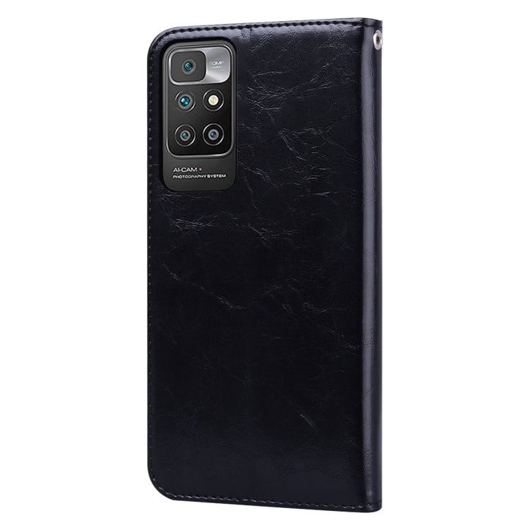 For Xiaomi Redmi 10 Business Style Oil Wax Texture Horizontal Flip Leather Case with Holder & Card Slots & Wallet