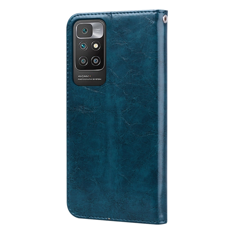 For Xiaomi Redmi 10 Business Style Oil Wax Texture Horizontal Flip Leather Case with Holder & Card Slots & Wallet