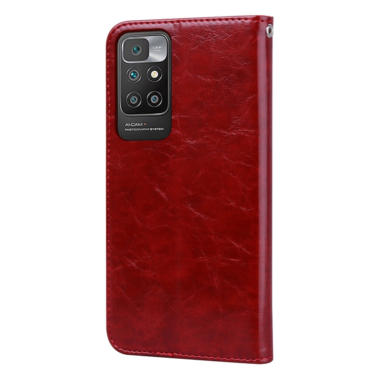 For Xiaomi Redmi 10 Business Style Oil Wax Texture Horizontal Flip Leather Case with Holder & Card Slots & Wallet