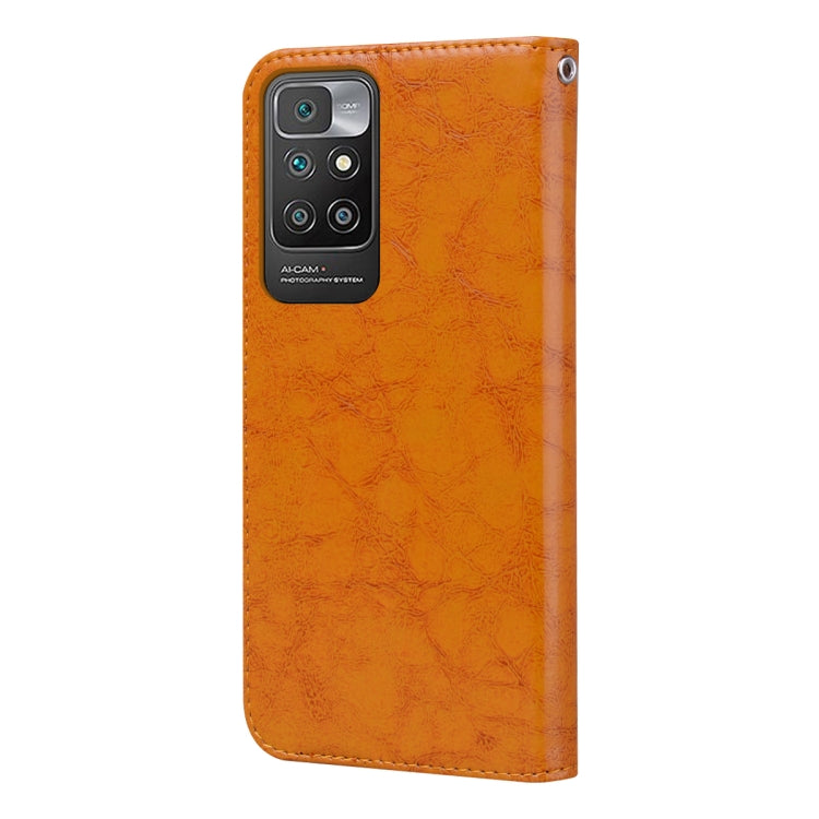 For Xiaomi Redmi 10 Business Style Oil Wax Texture Horizontal Flip Leather Case with Holder & Card Slots & Wallet