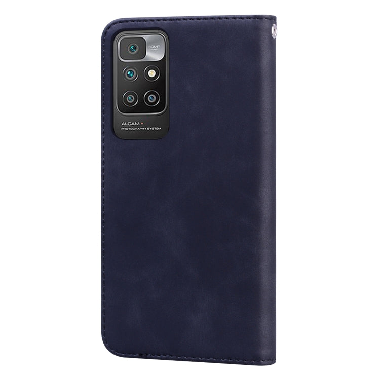 For Xiaomi Redmi 10 Frosted Business Magnetic Horizontal Flip PU Leather Case with Holder & Card Slot & Lanyard