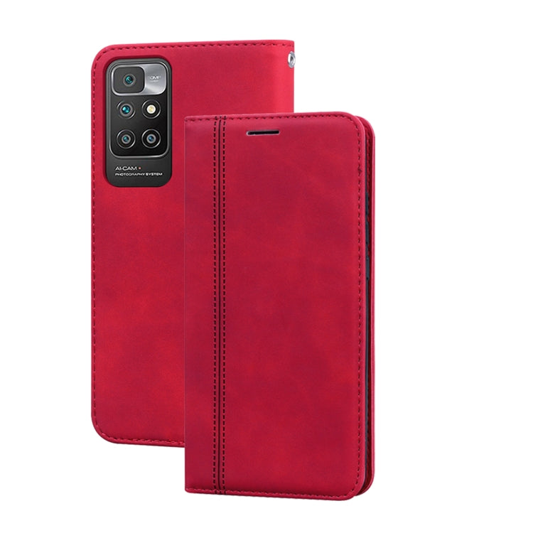 For Xiaomi Redmi 10 Frosted Business Magnetic Horizontal Flip PU Leather Case with Holder & Card Slot & Lanyard