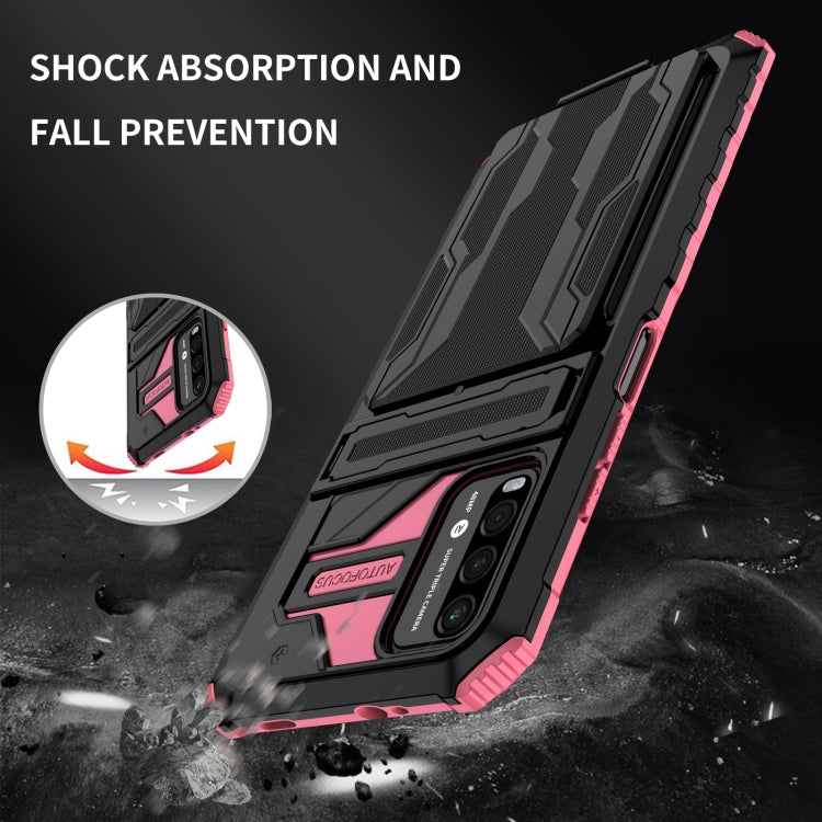 For Xiaomi Poco M3 / Redmi Note 9 4G Kickstand Armor Card Wallet Phone Case