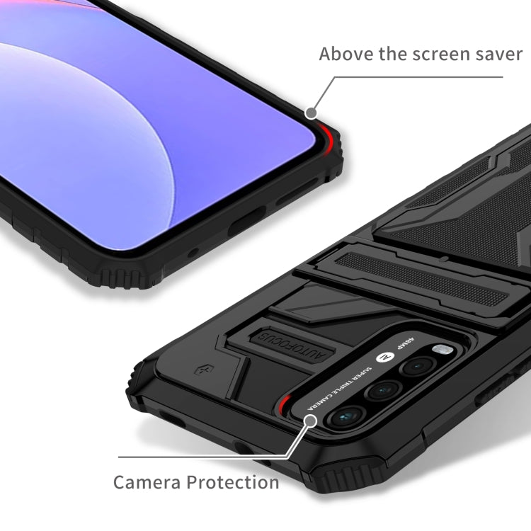 For Xiaomi Poco M3 / Redmi Note 9 4G Kickstand Armor Card Wallet Phone Case