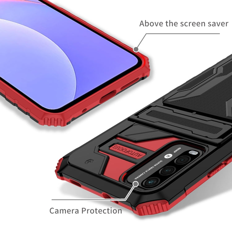 For Xiaomi Poco M3 / Redmi Note 9 4G Kickstand Armor Card Wallet Phone Case