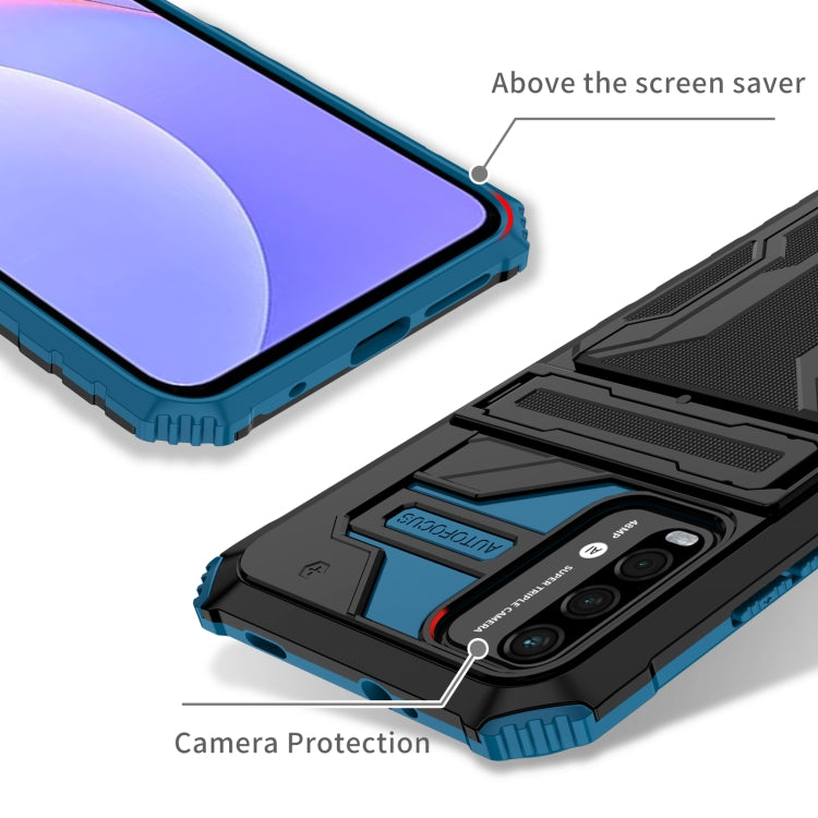 For Xiaomi Poco M3 / Redmi Note 9 4G Kickstand Armor Card Wallet Phone Case