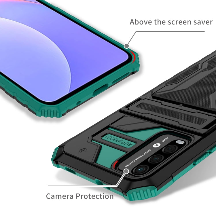 For Xiaomi Poco M3 / Redmi Note 9 4G Kickstand Armor Card Wallet Phone Case