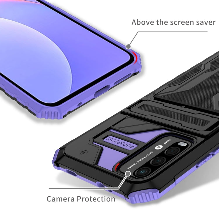 For Xiaomi Poco M3 / Redmi Note 9 4G Kickstand Armor Card Wallet Phone Case