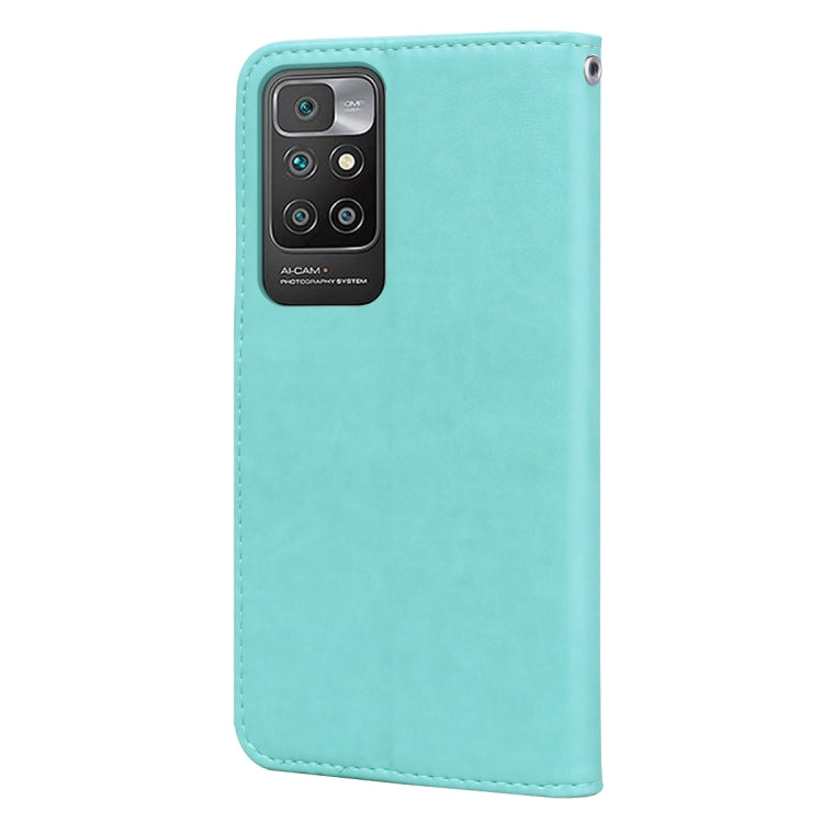 For Xiaomi Redmi 10 Rose Embossed Horizontal Flip PU Leather Case with Holder & Card Slots & Wallet