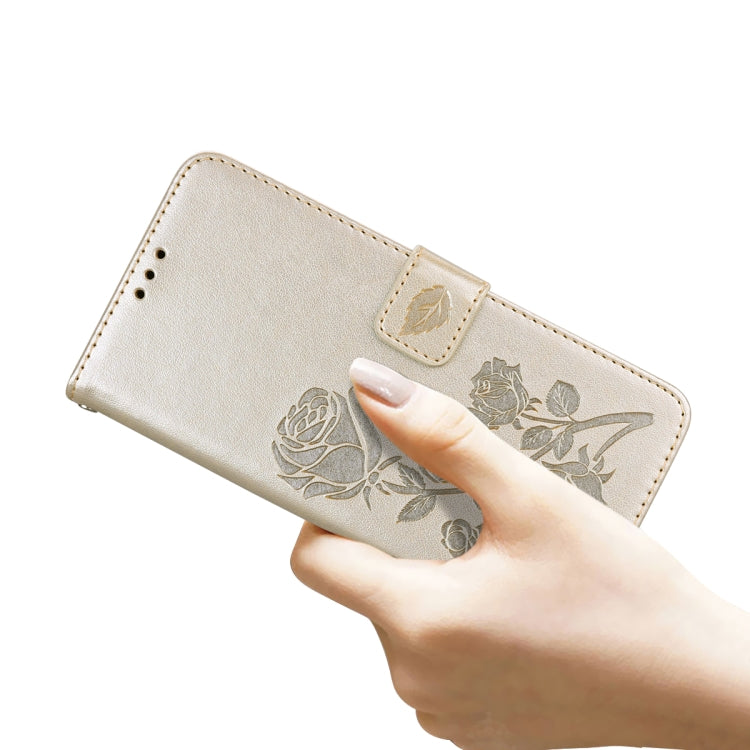 For iPhone 13 Rose Embossed Horizontal Flip PU Leather Case with Holder & Card Slots & Wallet