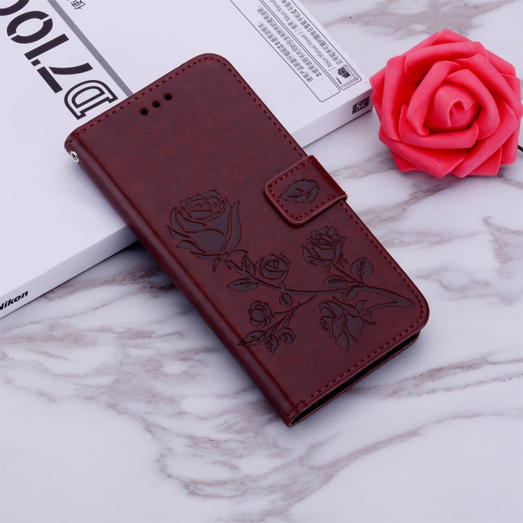 For iPhone 13 Rose Embossed Horizontal Flip PU Leather Case with Holder & Card Slots & Wallet
