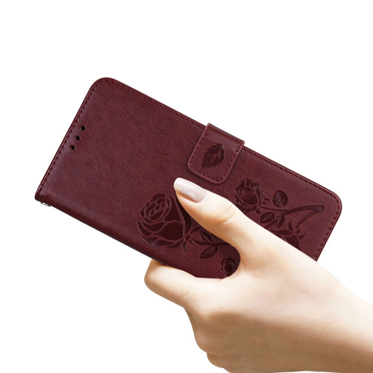 For iPhone 13 Rose Embossed Horizontal Flip PU Leather Case with Holder & Card Slots & Wallet