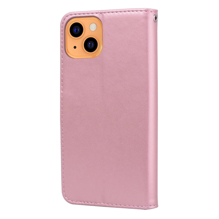 For iPhone 13 Rose Embossed Horizontal Flip PU Leather Case with Holder & Card Slots & Wallet