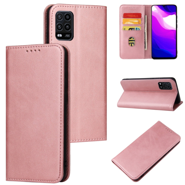 For Xiaomi Mi 10 Lite Calf Texture Magnetic Horizontal Flip Leather Case with Holder & Card Slots & Wallet