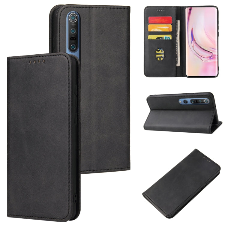 For Xiaomi Mi 10 Pro Calf Texture Magnetic Horizontal Flip Leather Case with Holder & Card Slots & Wallet
