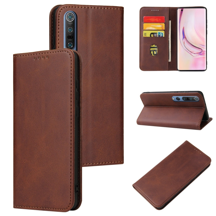 For Xiaomi Mi 10 Pro Calf Texture Magnetic Horizontal Flip Leather Case with Holder & Card Slots & Wallet