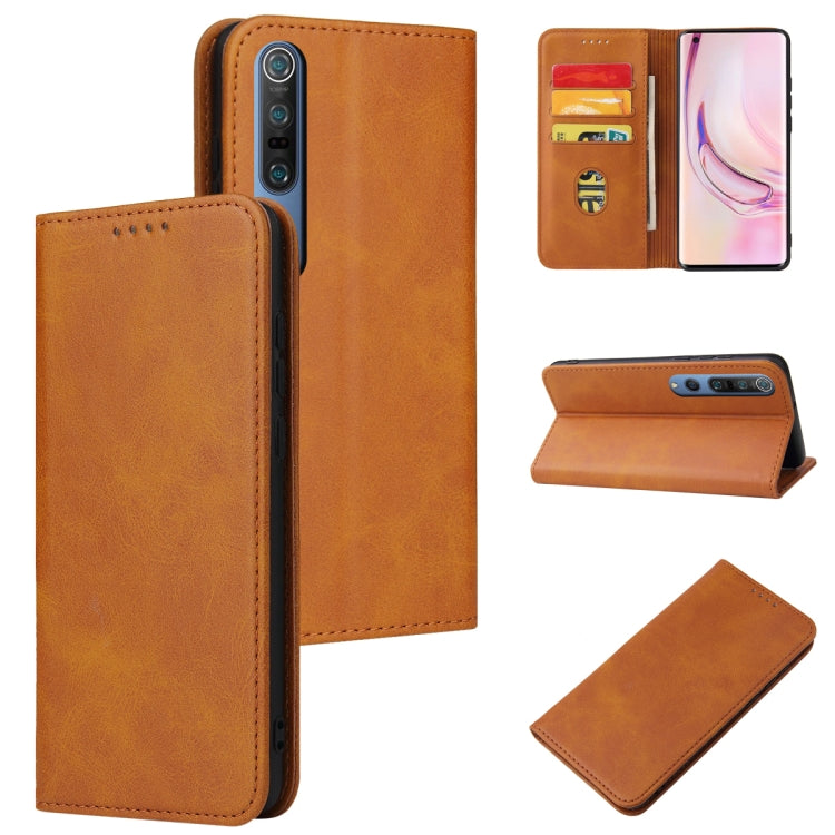 For Xiaomi Mi 10 Pro Calf Texture Magnetic Horizontal Flip Leather Case with Holder & Card Slots & Wallet