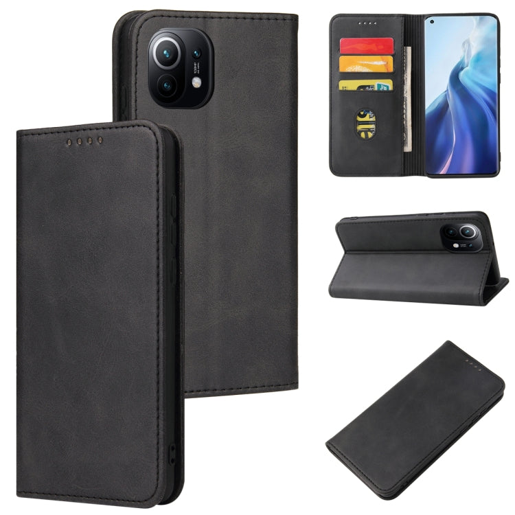 For Xiaomi Mi 11 Calf Texture Magnetic Horizontal Flip Leather Case with Holder & Card Slots & Wallet