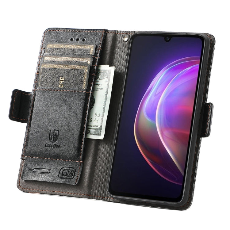For vivo V21 CaseNeo Business Splicing Dual Magnetic Buckle Horizontal Flip PU Leather Case with Holder & Card Slots & Wallet