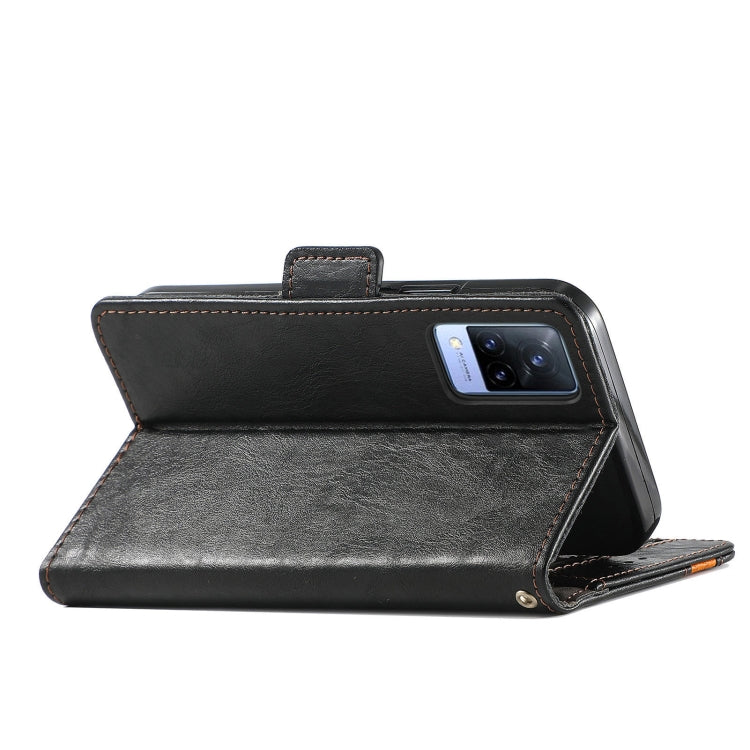 For vivo V21 CaseNeo Business Splicing Dual Magnetic Buckle Horizontal Flip PU Leather Case with Holder & Card Slots & Wallet