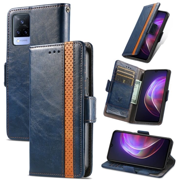 For vivo V21 CaseNeo Business Splicing Dual Magnetic Buckle Horizontal Flip PU Leather Case with Holder & Card Slots & Wallet
