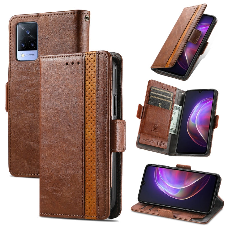 For vivo V21 CaseNeo Business Splicing Dual Magnetic Buckle Horizontal Flip PU Leather Case with Holder & Card Slots & Wallet