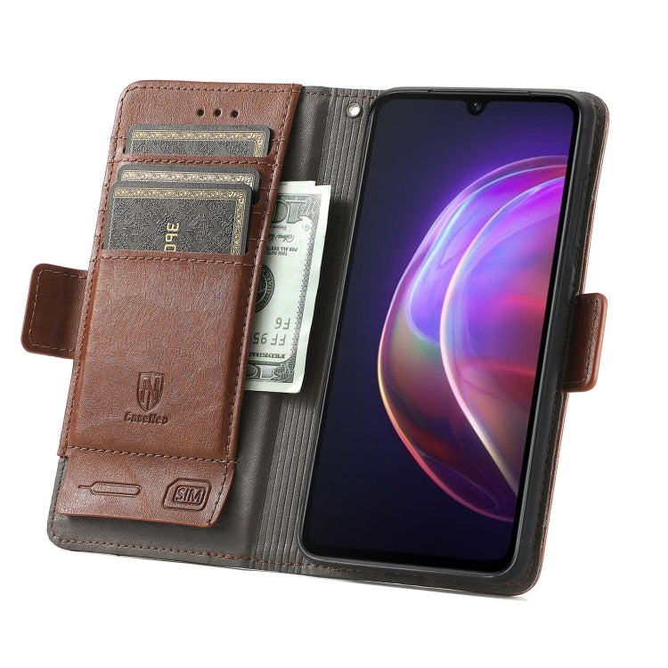 For vivo V21 CaseNeo Business Splicing Dual Magnetic Buckle Horizontal Flip PU Leather Case with Holder & Card Slots & Wallet
