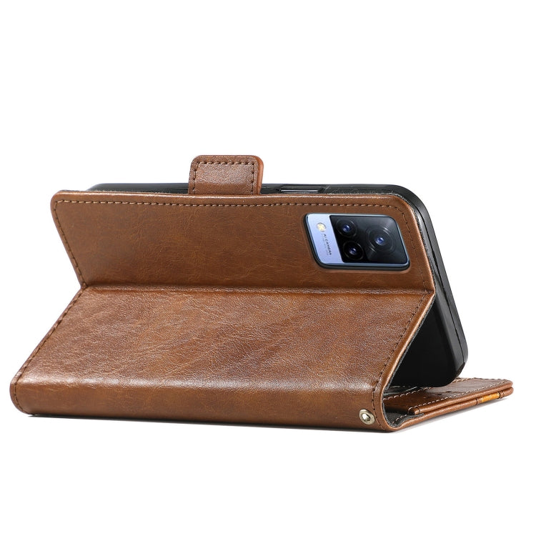 For vivo V21 CaseNeo Business Splicing Dual Magnetic Buckle Horizontal Flip PU Leather Case with Holder & Card Slots & Wallet