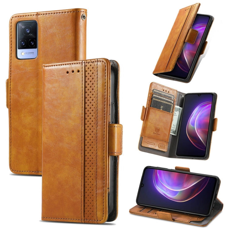 For vivo V21 CaseNeo Business Splicing Dual Magnetic Buckle Horizontal Flip PU Leather Case with Holder & Card Slots & Wallet