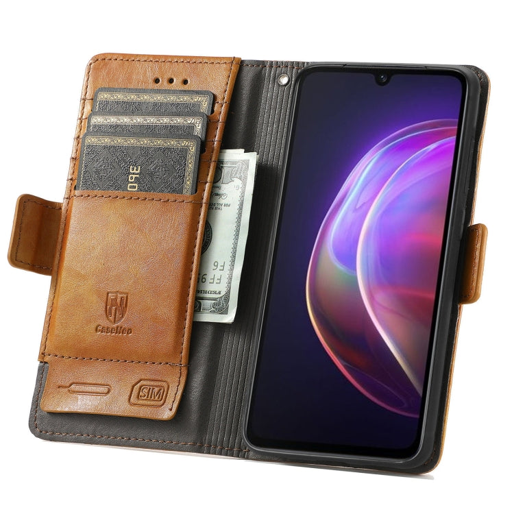For vivo V21 CaseNeo Business Splicing Dual Magnetic Buckle Horizontal Flip PU Leather Case with Holder & Card Slots & Wallet
