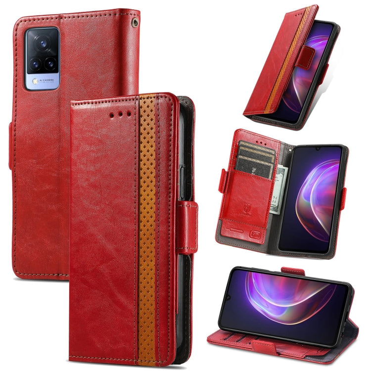 For vivo V21 CaseNeo Business Splicing Dual Magnetic Buckle Horizontal Flip PU Leather Case with Holder & Card Slots & Wallet