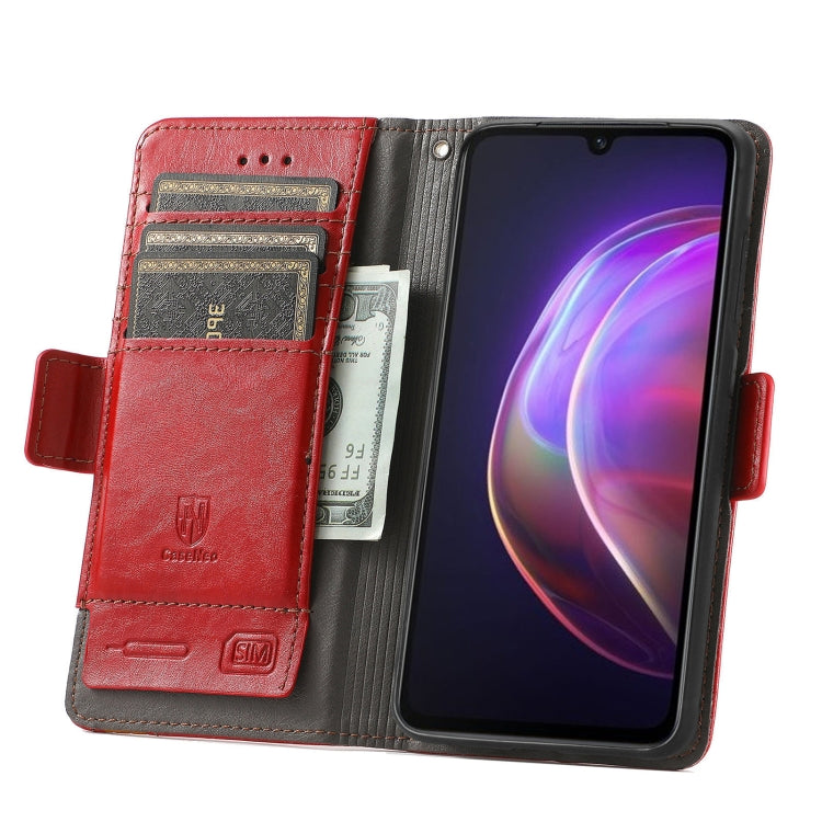 For vivo V21 CaseNeo Business Splicing Dual Magnetic Buckle Horizontal Flip PU Leather Case with Holder & Card Slots & Wallet
