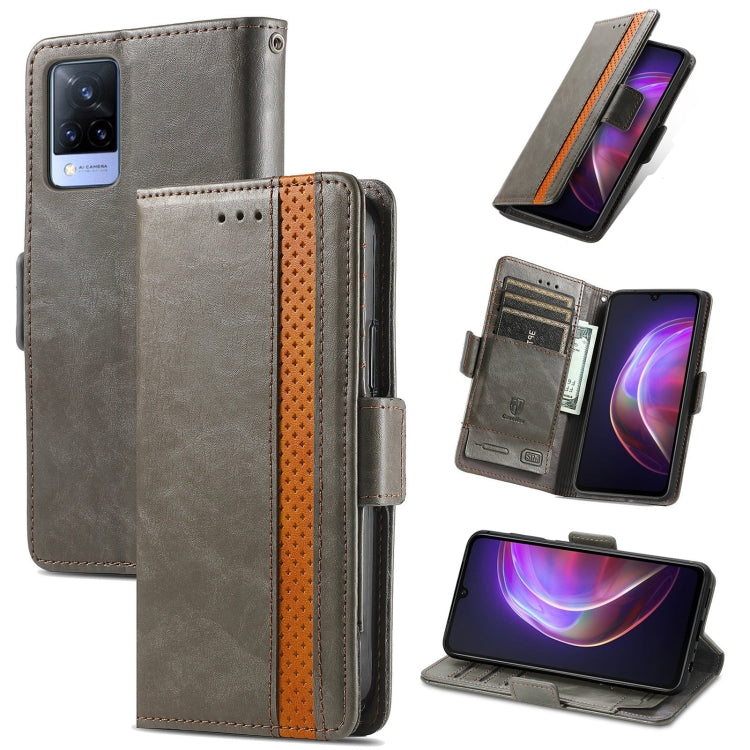For vivo V21 CaseNeo Business Splicing Dual Magnetic Buckle Horizontal Flip PU Leather Case with Holder & Card Slots & Wallet