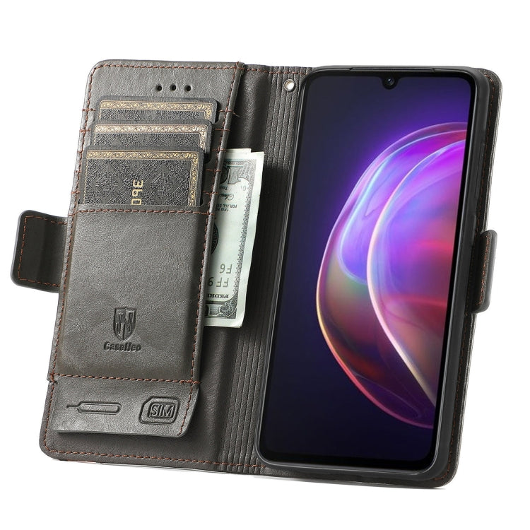 For vivo V21 CaseNeo Business Splicing Dual Magnetic Buckle Horizontal Flip PU Leather Case with Holder & Card Slots & Wallet