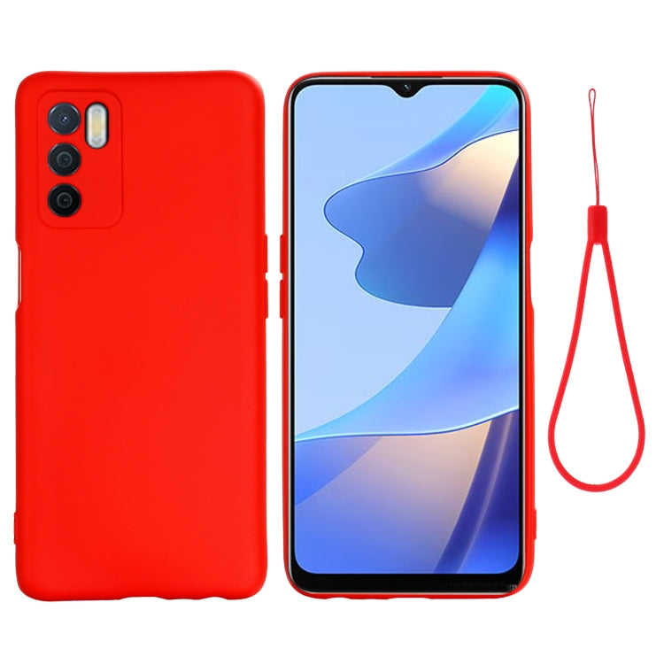 For OPPO A16 / A16S Foreign Version Solid Color Liquid Silicone Shockproof Full Coverage Protective Case